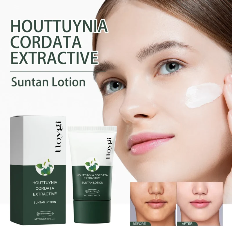 Refreshing & Breathable Herbal Formula Whiten Nourish All Day Sun Cream Sunscreen Houttuynia Cordata Extractive Suntan Lotion - Image 2
