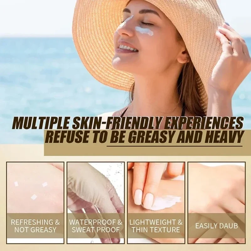 SPF50+ Sunscreen Korean Rice Probiotic Solar Blocker Skin Whitening Cream Anti UV Sun Block Facial Moisturizer Seaside Sunblock - Image 4