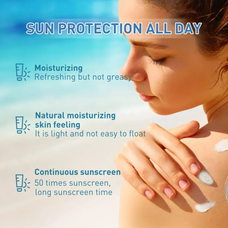 Sunscreen Cream Hyaluronic Acid Skin Protective Facial Moisturizer Whi-ten Waterproof Refreshing Water Anti-Ag-ing Oil-control - Image 3