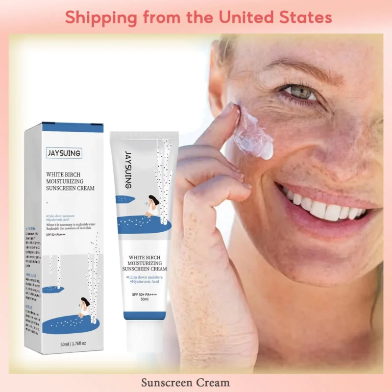 Sunscreen Cream Hyaluronic Acid Skin Protective Facial Moisturizer Whi-ten Waterproof Refreshing Water Anti-Ag-ing Oil-control