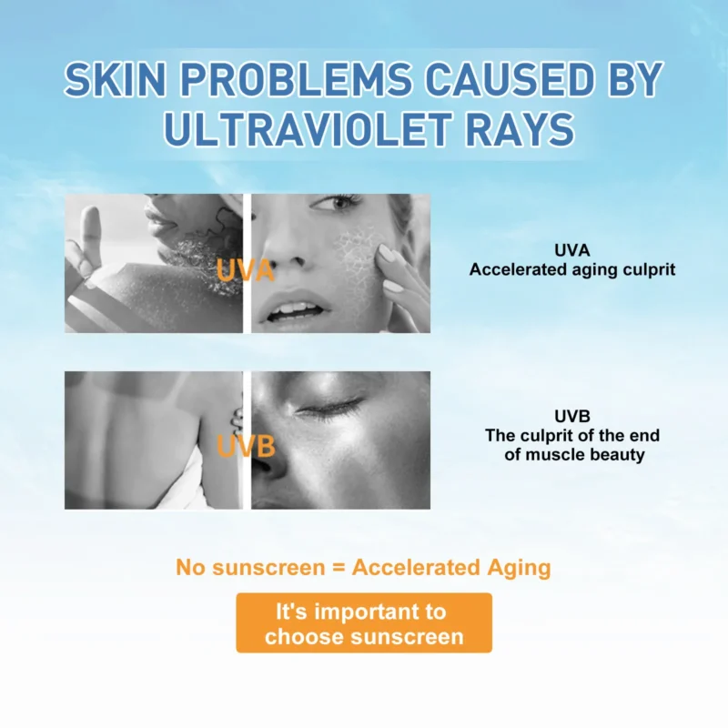 Sunscreen Cream Hyaluronic Acid Skin Protective Facial Moisturizer Whi-ten Waterproof Refreshing Water Anti-Ag-ing Oil-control - Image 5
