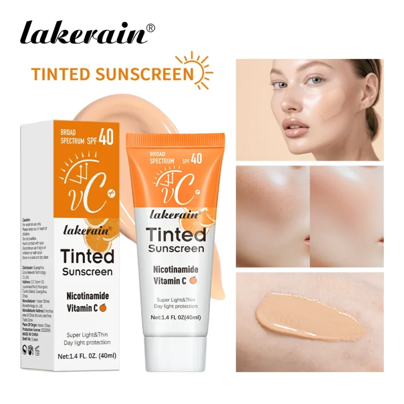 SPF40 Tinted Moisturizing VC Sunscreen Skin Protection Refreshing Makeup Sunscreen Cream UV Anti-aging Resistance Sunscreen